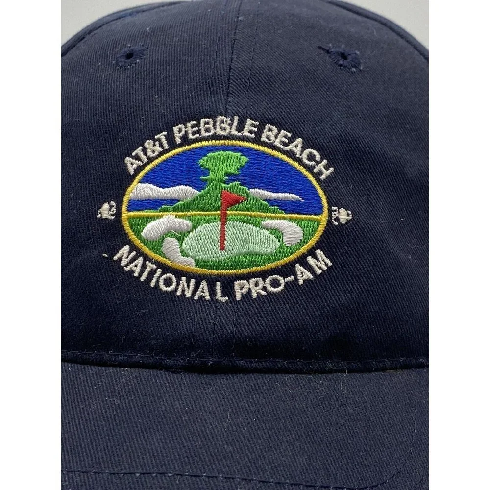 VTG Y2K Pebble Beach Pro-Am Hat Navy AT&T Tournament CaliFame Golf Cap Strapback